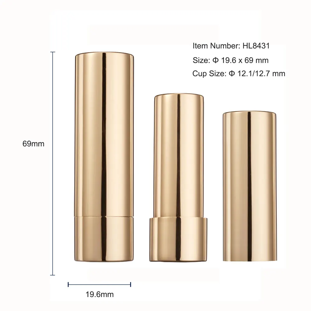 HUIHO High Quality Manufacture Custom LOGO Lipstick Tubes Empty Aluminium Cosmetic Packaging Container Lipstick Case