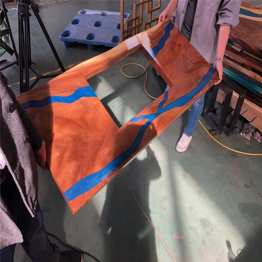 Modern Appearance and  oak epoxy resin Dining Table  Specific Use dining table set