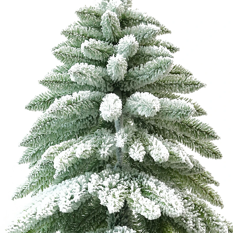Flocked Frosted Artificial Exterior Big Christmas Tree Custom Height High Quality PVC 100 PCS Acceptable ROHS, CE 180cm 6ft 7ft