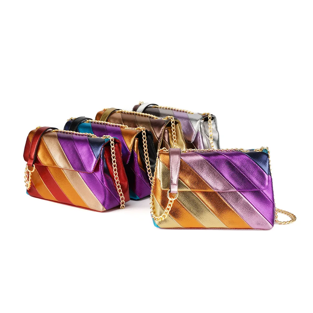 Factory Wholesale Customized logo Famous  Women HANDBAG 2023 luxury Rainbow women handbags