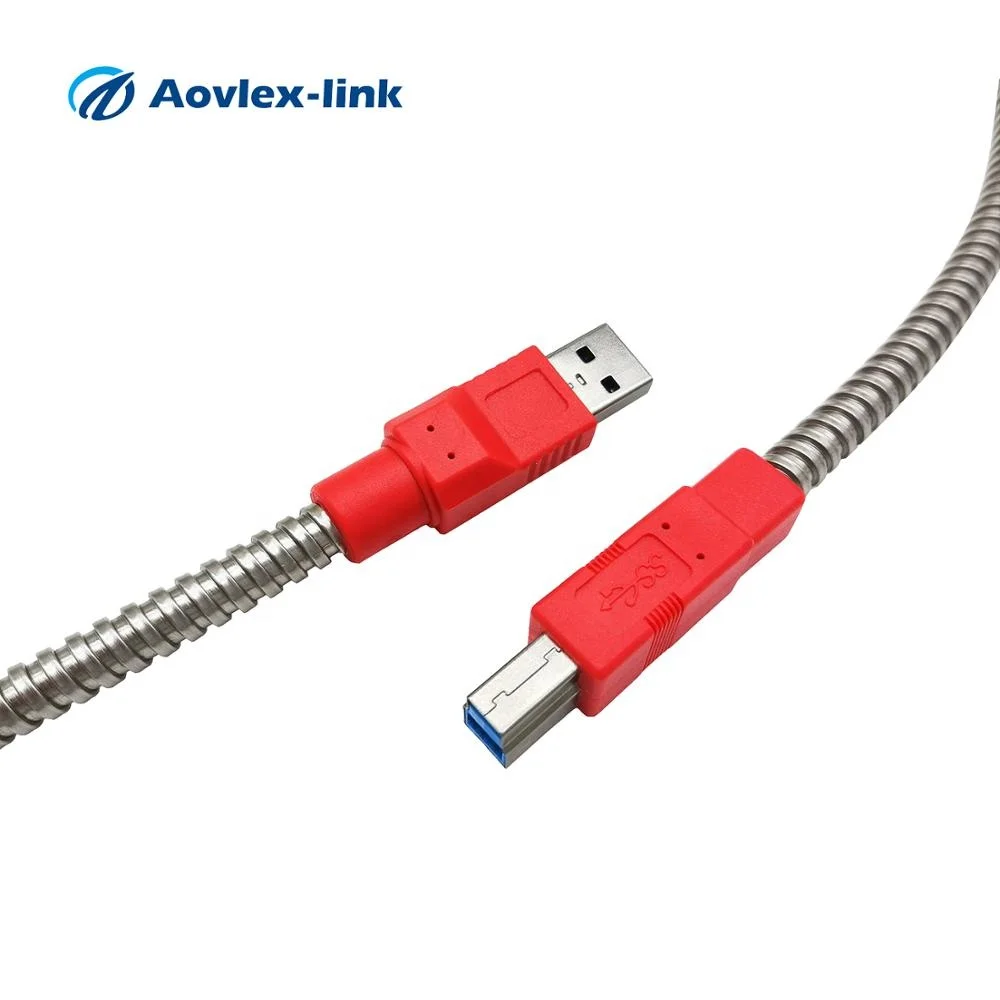 Подгонянный высококачественный USB 3,0 мужчина к B Мужской металлический бронированный кабель