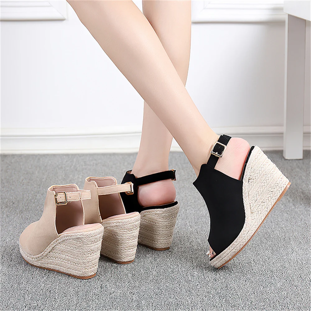 ODM Shoes Sandals Zapatillas Original Casual Walking Style Wedges Heeled Sandals Summer Wedges Sandals