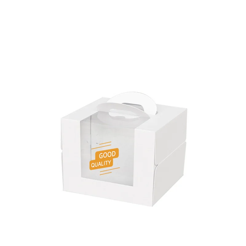 Custom Size Color Clear Mini Paper Cup Cake Boxes For Birthday Wedding Memory Day Cakes In Bulk With Window