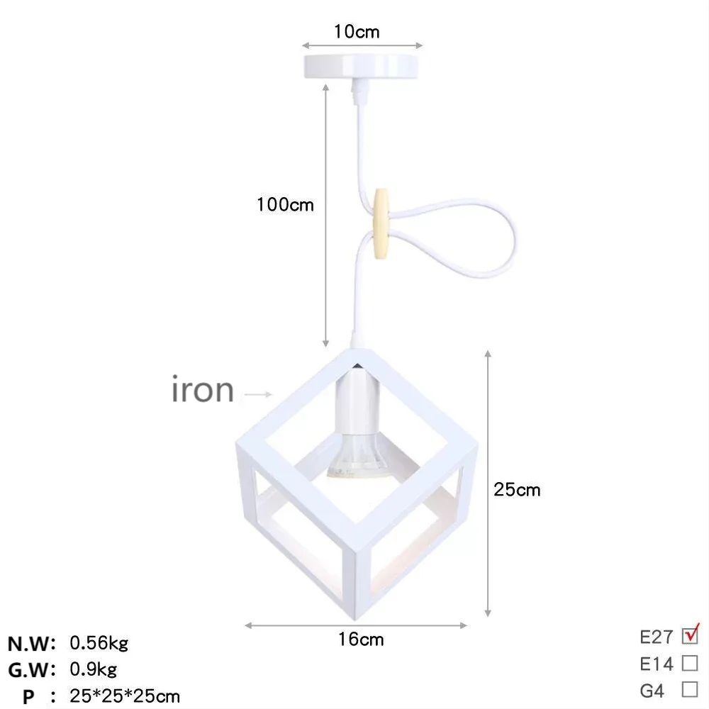 Modern design iron Square Lampshade chandeliers ceiling chandeliers pendant light for bedroom livingroom