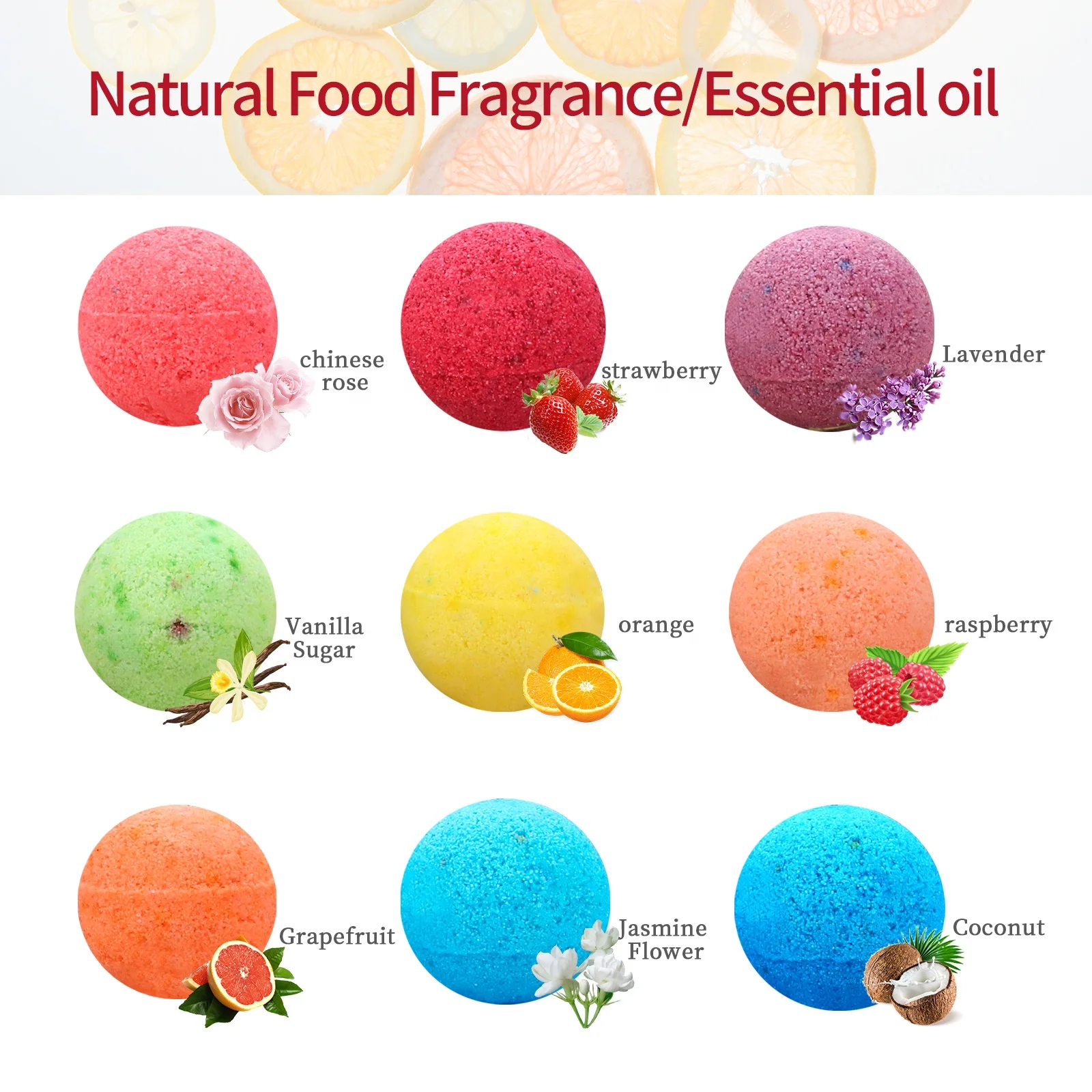 Daily home SPA Clean and Moist Essential Oil Sea Salt Bath Balls OEM Organic bubble Bath Bombs with lavender rose fragrance