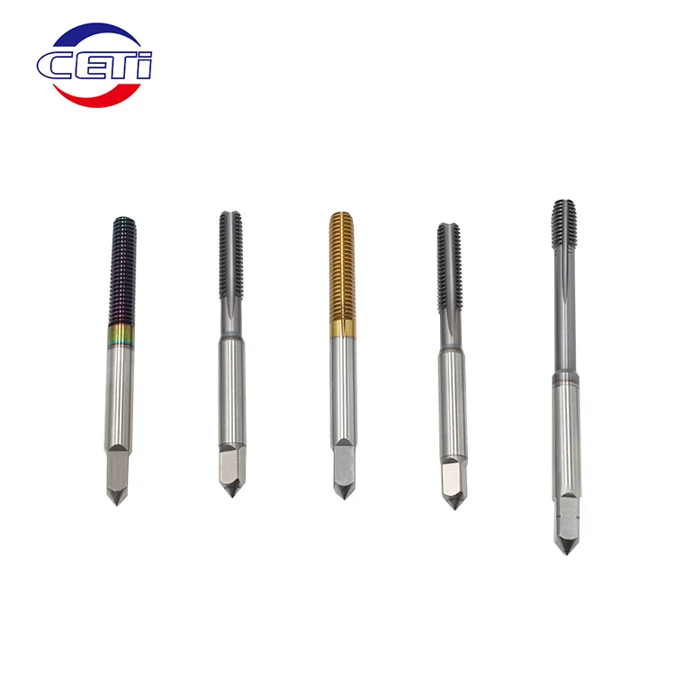 Hot Selling CNC HSS Die Tin Coated Spiral Solid Carbide Thread Taps Hand Tap Metric Standard Steel with Titanium Coating