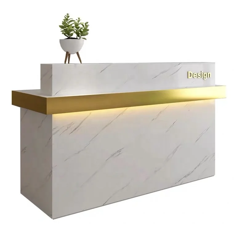 MDF Custom  checkout counter reception desk for beauty salon shop