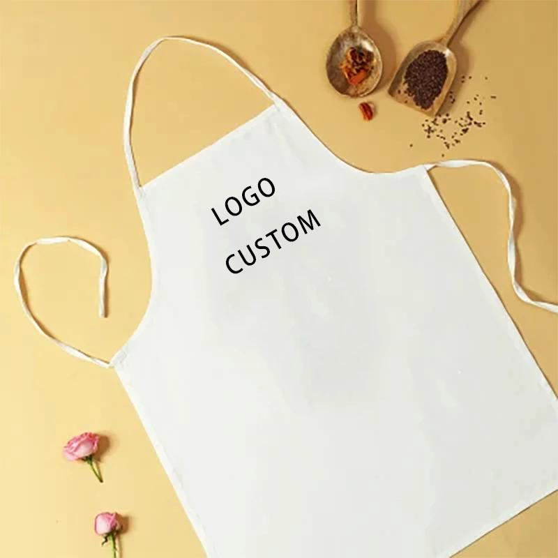 KEFEI Wholesale 100% Polyester Custom Logo Kitchen Apron 3 Days Fast Custom Proofing