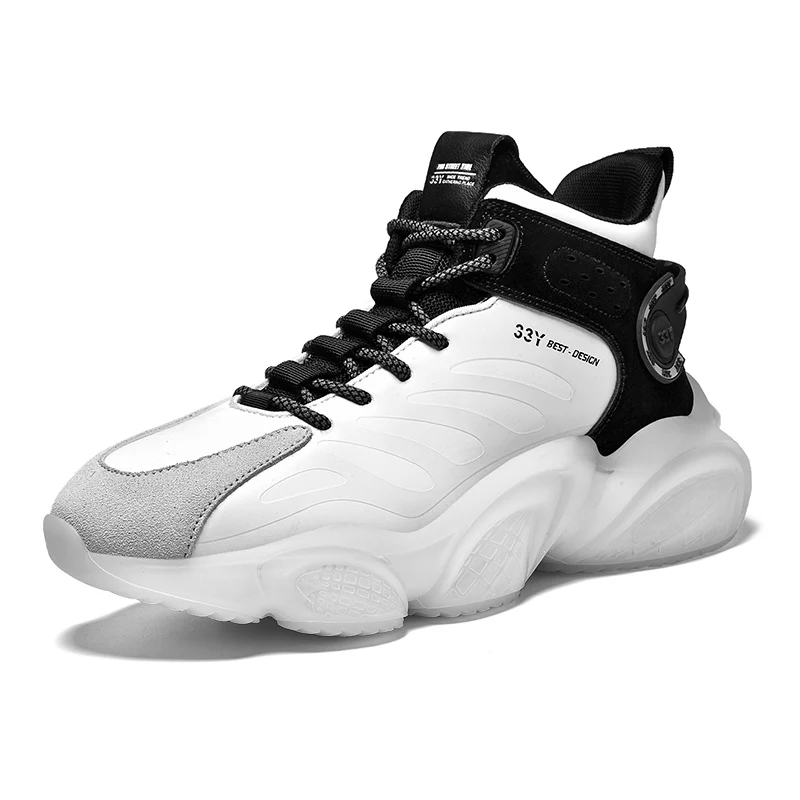 New high top basketball shoes high elastic lightweight running shoes for teenagers mens fashionable casual sports shoes