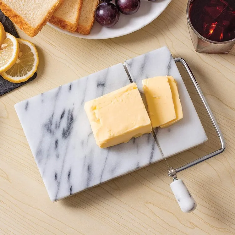 Wholesale cheese cutting plate custom stainless steel wire marble cheese slicer