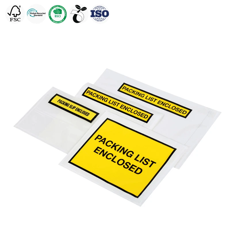 High Quality Custom Logo Waterproof Document Enclosed Yellow Packing List Envelope
