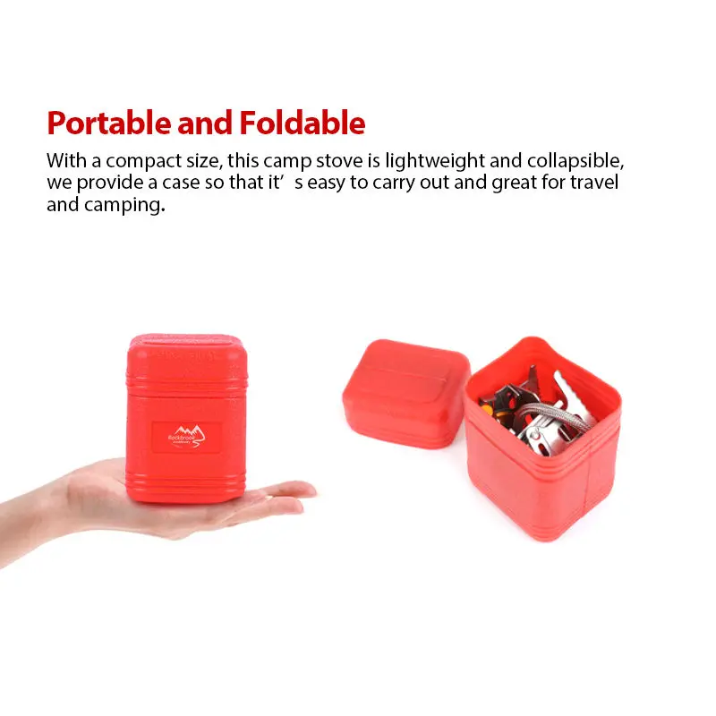 Alocs Winter Camping Butane Burner Camp Stove Stainless Steel Backpacking Portable Folding Outdoor Gas Stove for Picnic