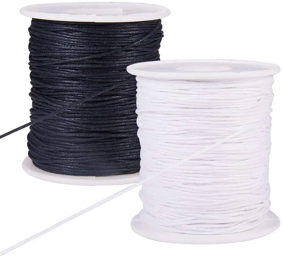 200 Colors DIY Colorful Waxed Cotton Cord Rope Waxed Thread Cord String Strap Necklace Rope for Jewelry Making 1.0mm