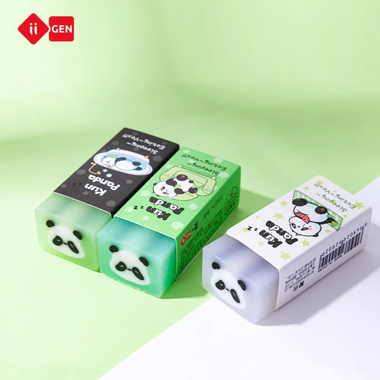 IIGEN China Panda Design Sandwich eraser kawaii for children cute cleaning animal erasers rubber kids eraser