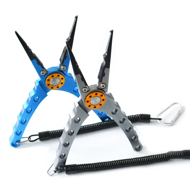 Fish line cutting Lure split ring plier hook remover Aluminum Long nose Fishing pliers7.8 Inch