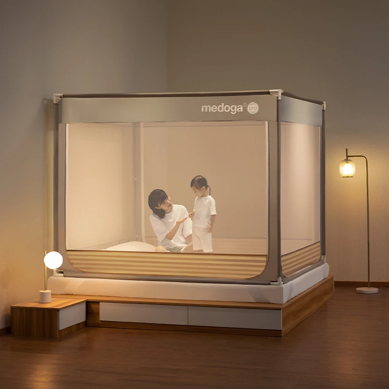 Stable Enhanced Quadrate Bed Tent Reinforced Steel Support Prevent Falling Anti-Falling Mosquito Net