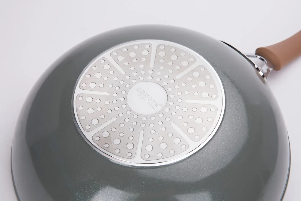  Forged Aluminium Nonstick Granite Wok Pan With Marble
