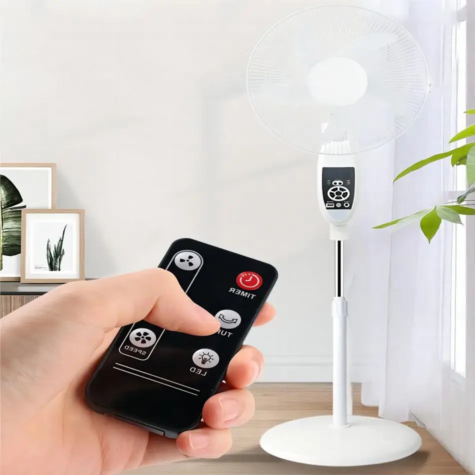 1 3 м Регулируемая Высота 5 лезвий умный промышленный 16-дюймовый стоячий вентилятор с дистанционным управлением домашний офис открытый черный Осциллирующий дом