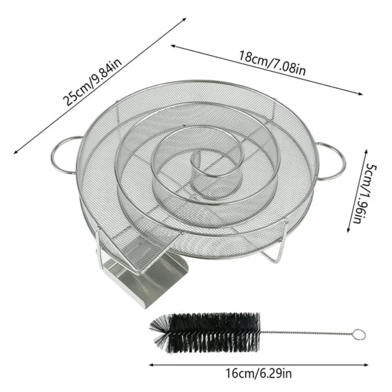 Cold Smoke Generator for BBQ Bacon Fish Salmon Meat dust Hot and Smoking Salmon Meat Burn Smoker Tools Bacon Meat Fish (round)