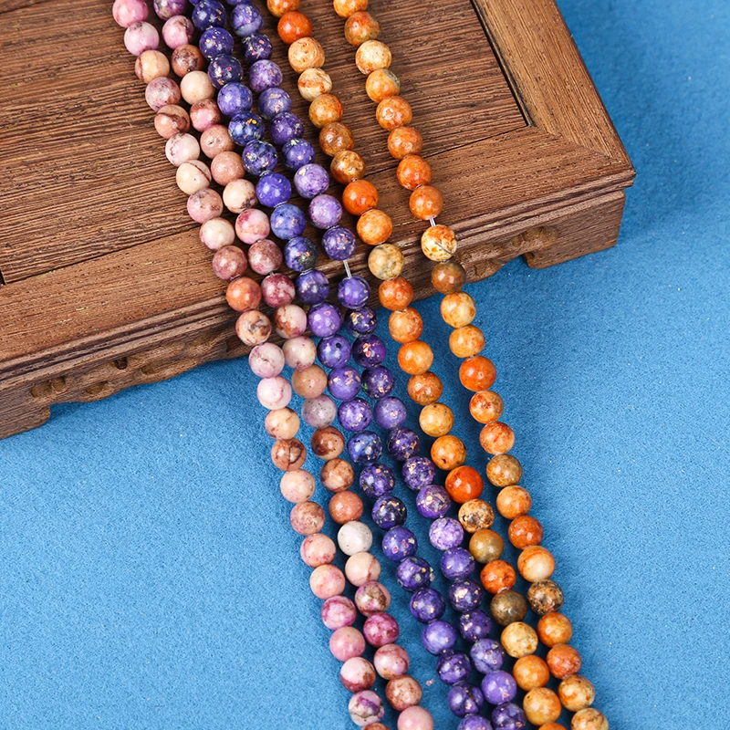 Wholesale natural stone beads dolomite round bead necklaces gemstone beads for jewelry bracelet making