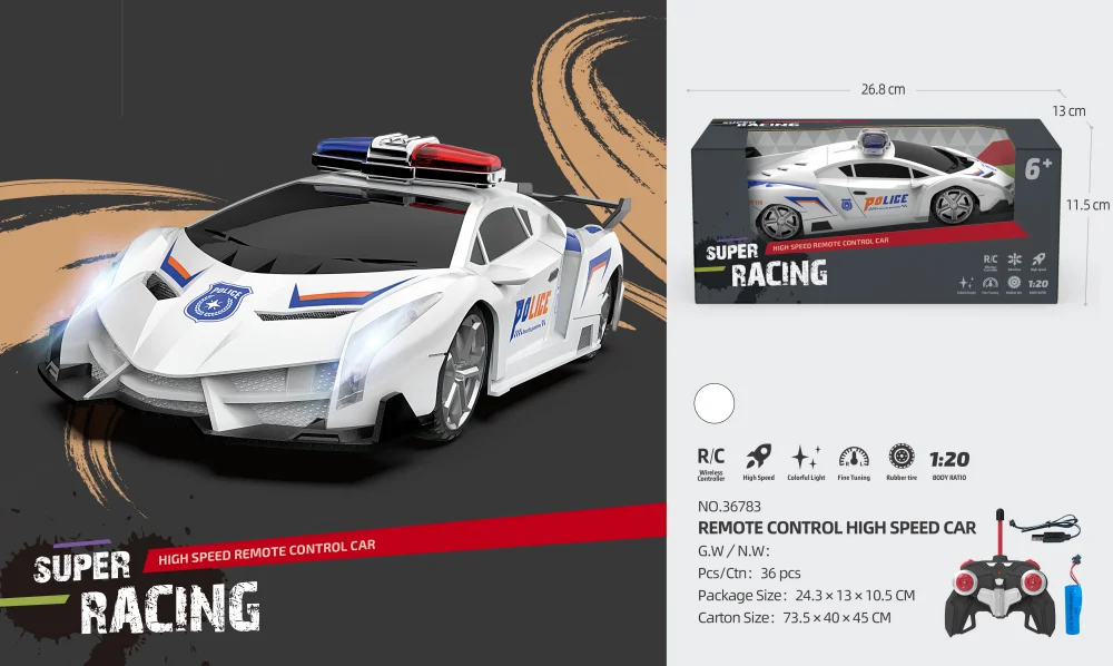 REMOTE CONTROL HIGH SPEED CAR RC Cross-border large remote control race caright four-way police car high-speed drifting