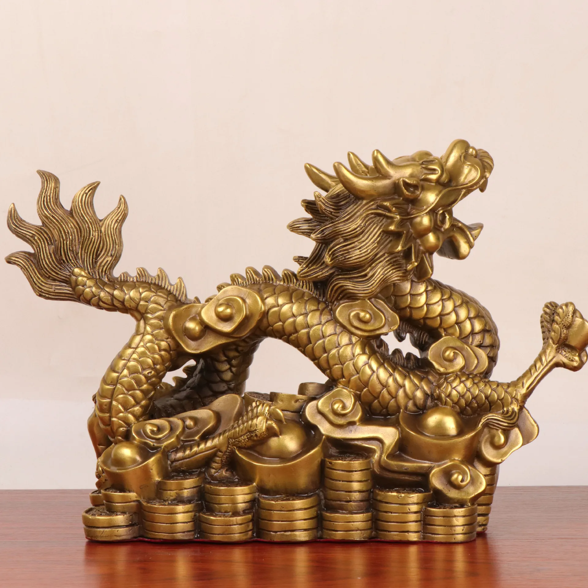 Brass Money dragon statue Home Furnishing Office Copper Dragon Decoration Factory Wholesale Ruyi Dragon