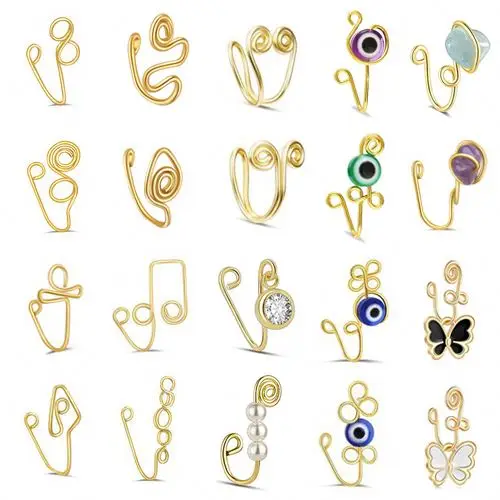 Multiple Styles Dangly Nose Cuffs Butterfly DEvil Eyes Dangle Nose ring for women fashion jewelry