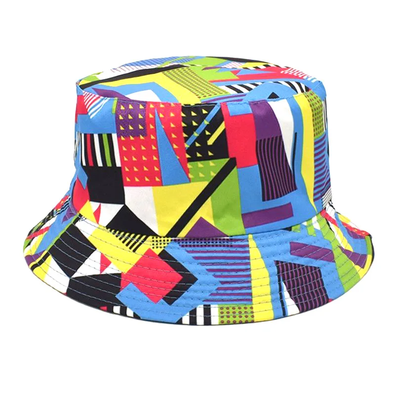 New Floral Print Pattern Sun Fisherman Cap Bucket Hat For Summer Beach Outdoor Dress