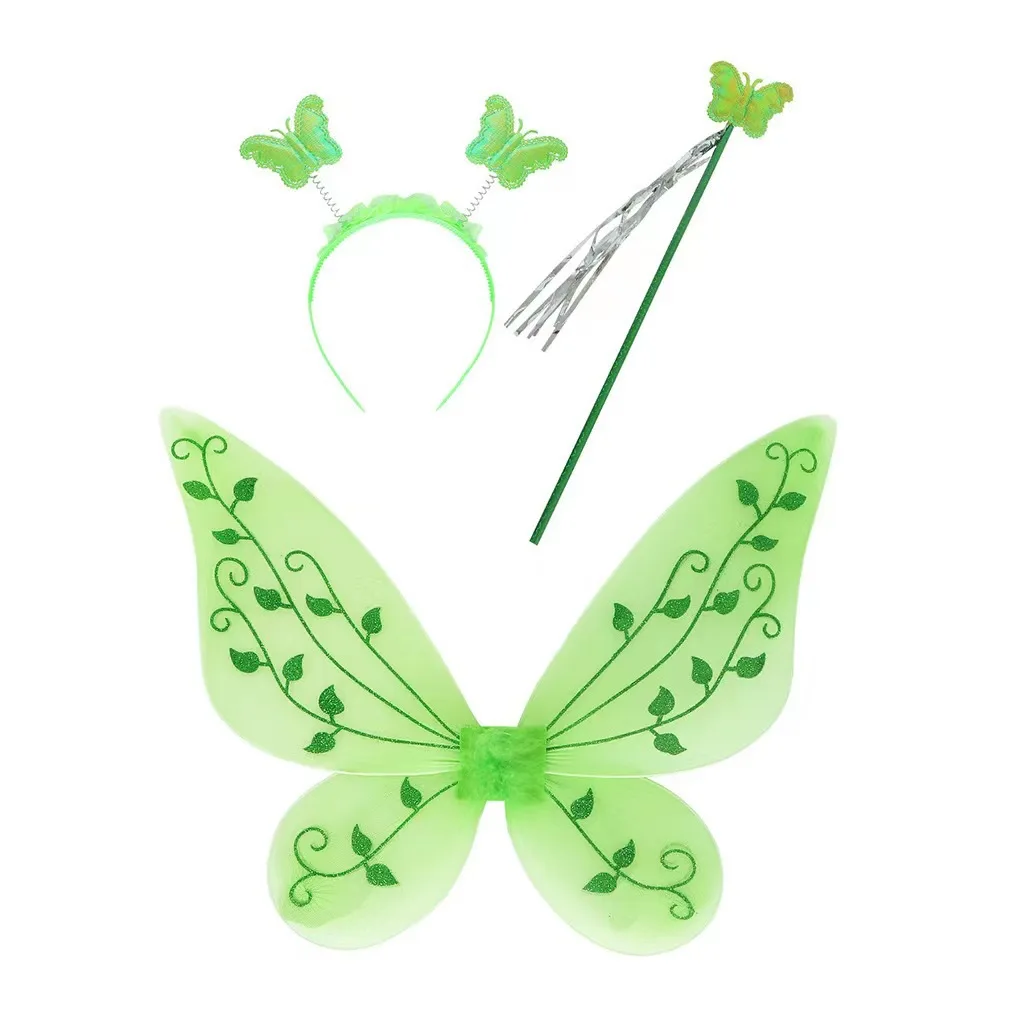 Green Elf Gold Dust Butterfly Wings Princess Dress Elf Wings Performance Props Wholesale