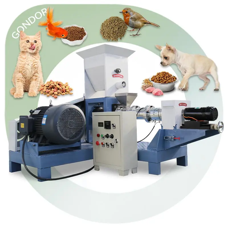 Shrimp Floating Fish Feed Production Processing Small Round Poultry Food Single Screw Pallet Pellet Machine