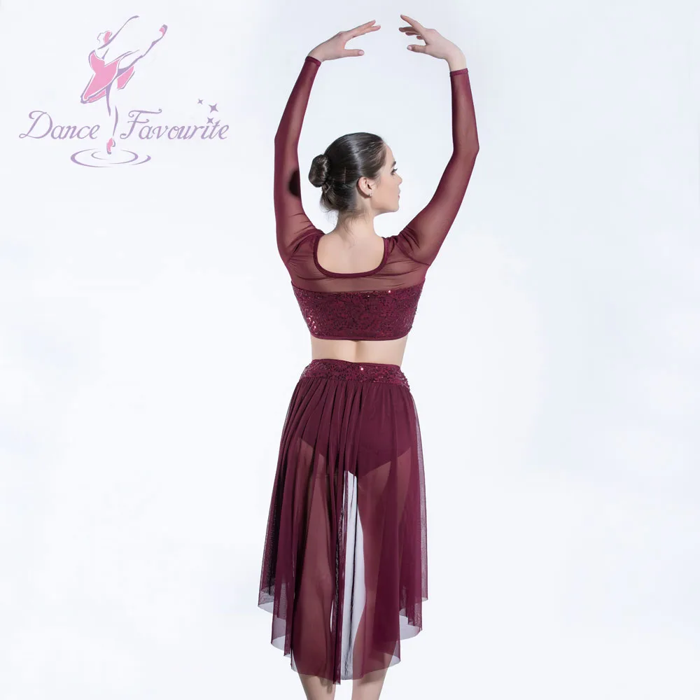 19600 Long sleeve adult girls Lyrical and contemporary dance costumes ballet dancing dress