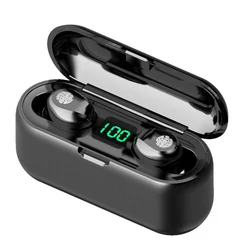 Touch Control Wireless Charging 8D ANC Stereo Earphone F9 TWS Earbuds