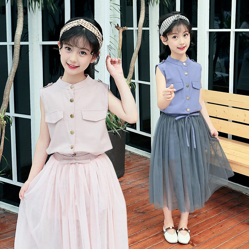 
Girl Skirt T-shirt sets Summer Suit 2021 New Girl Fashion Two-piece Wholesale little kids girls 2 piece sets 