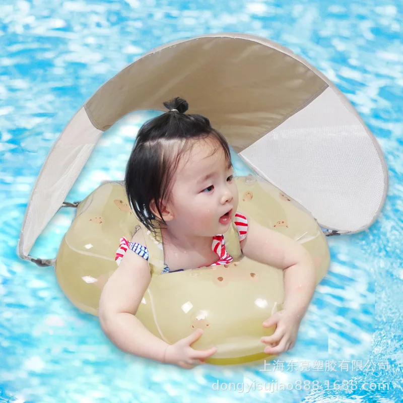 YUZHILONG listing Used in indoor and outdoor swimming pools and sea child  baby swim floating canopy ring with detachable canopy