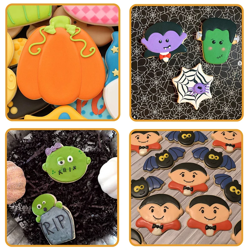 Halloween Zombie Tombstone Biscuit Fondant Dough Cutter Mold And Cookie Cutter Template Set For Royal Icing