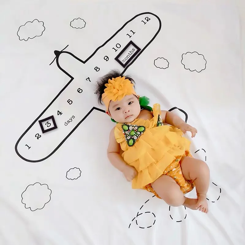 
Cotton Muslin Organic Baby swaddle Milestone Blanket for newborn children 