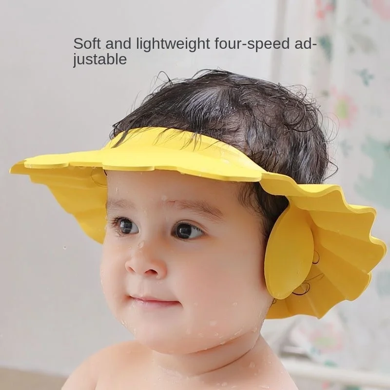 Waterproof Ear Protector Shampoo Cap Soft Rubber Children Bath Shower Cap for Baby Child Infant-Resistant to Water Cruelty-Free