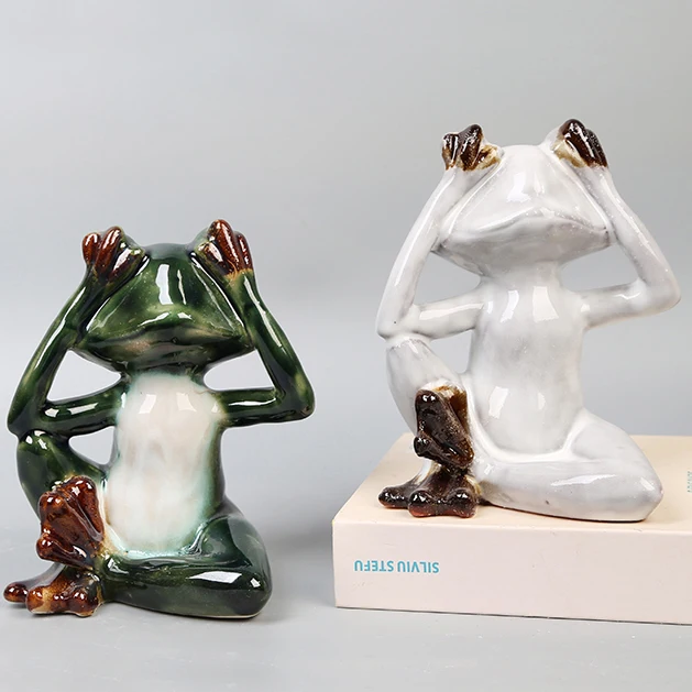 Декоративная керамическая статуэтка Зен-лягушка, сидячая Статуэтка лягушки, украшение, статуэтка лягушки, Скульптурное украшение