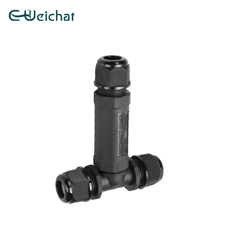 Weichat Manufacturer Electrical Industrial IP68 2 Pin M25 T Shape Screw Terminal Waterproof Cable Connector