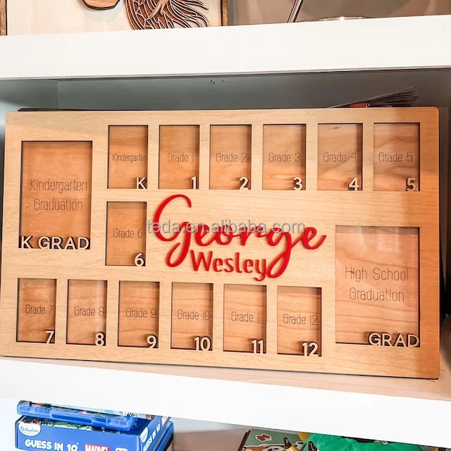 My First year or School Years wooden Photo Frame Custom Photo Display Board One Year Board