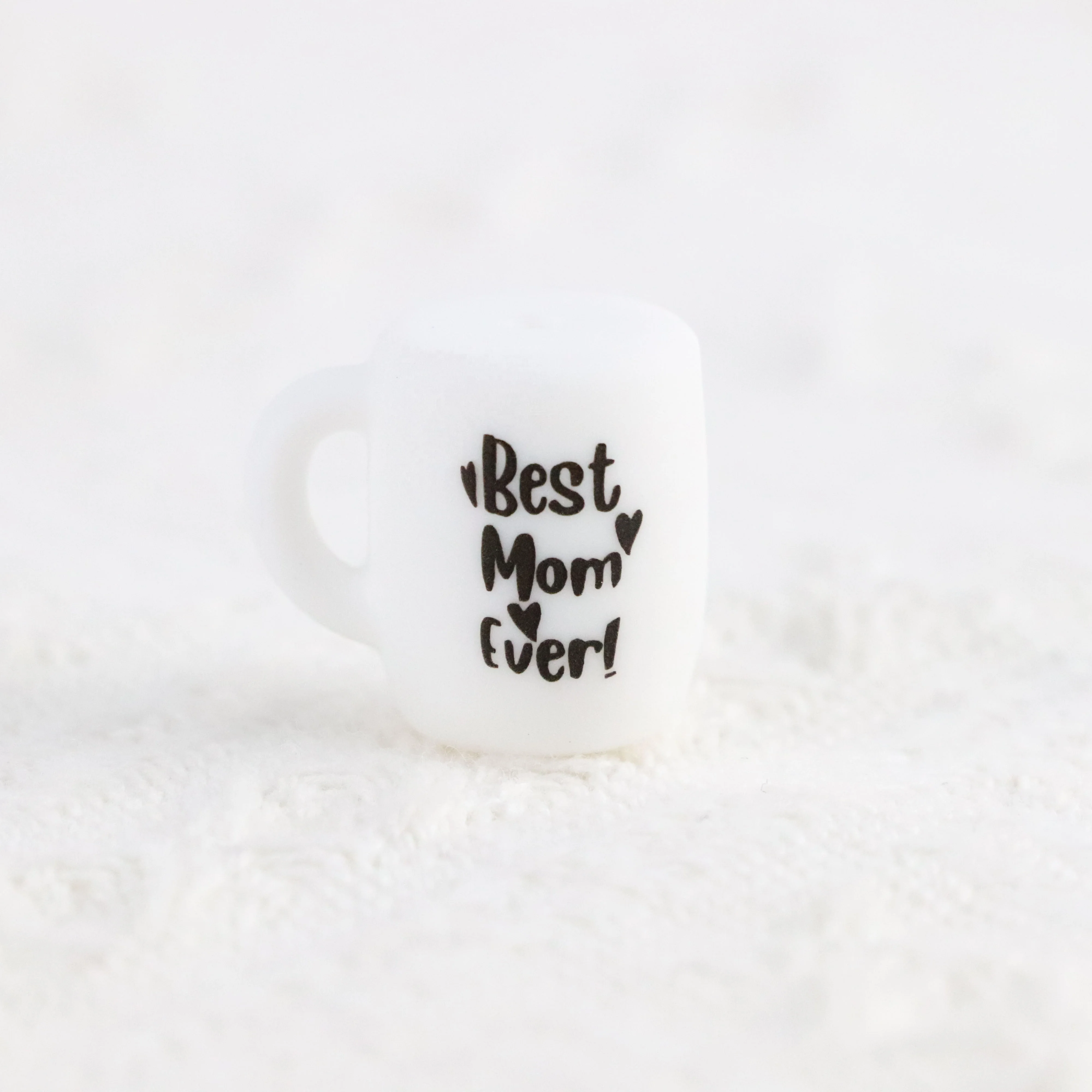 2023 New Words Coffee Cup Shape For Pens Key Chain Beads For Jewelry Making DIY Silicone Beads