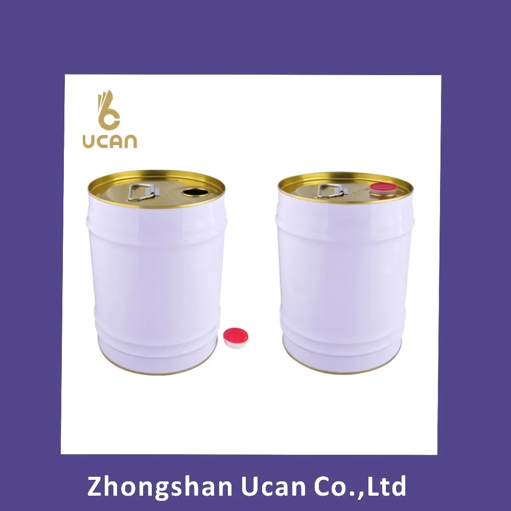 Custom Logo Printing 10L 15L 18L Metal Drum for Paint  20L Tighthead Bucket Paint Tin Can for Oil Epoxy Thinner Packaging