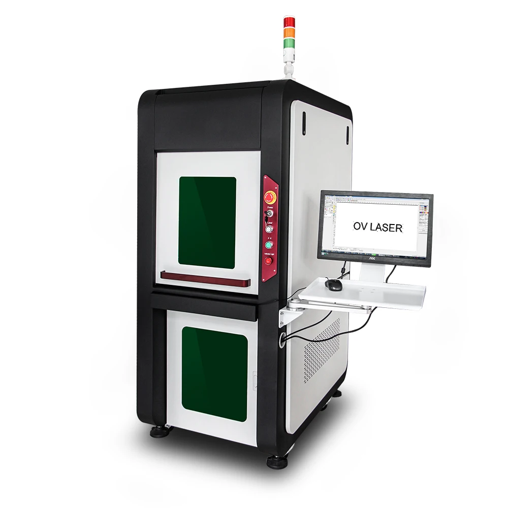 Enclosed Fume Extractor JPT MOPA Fiber Laser Stainless Steel Color Laser Engraving 60W Fiber Laser Marking Machine for Sale