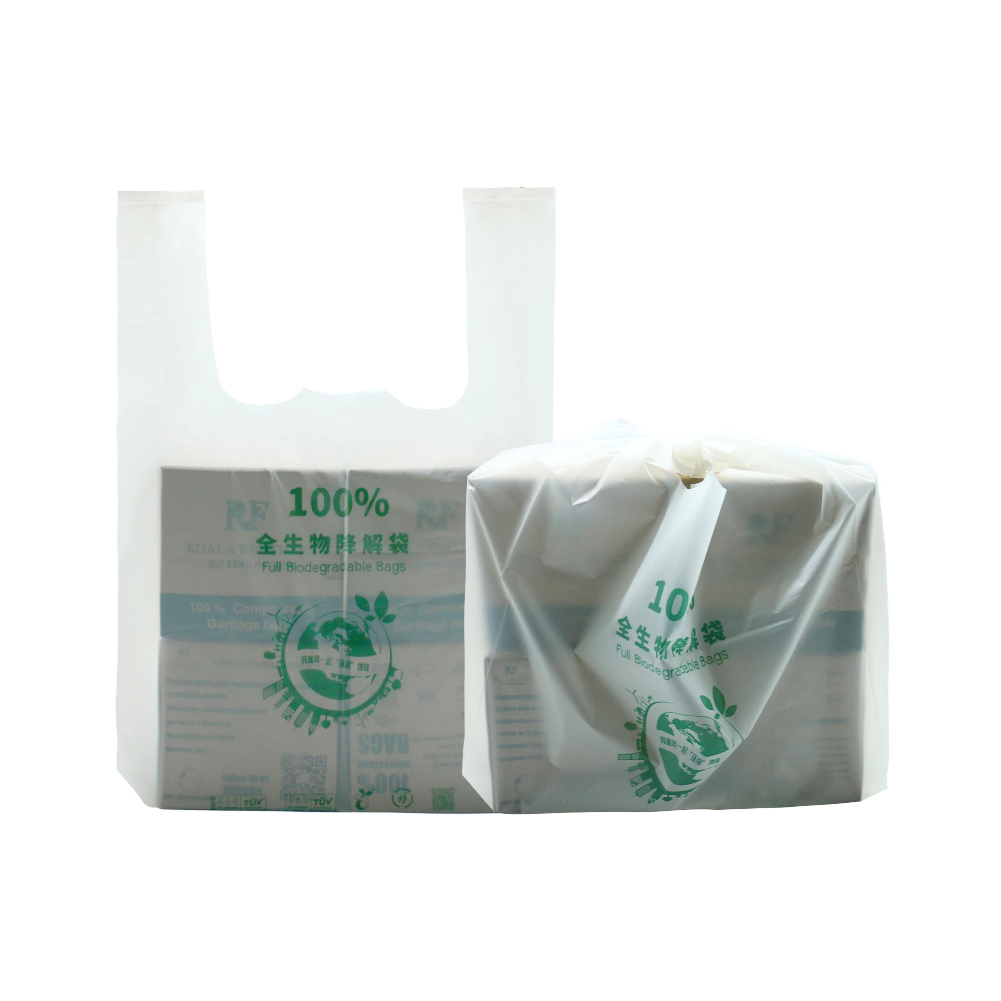 corn starch based plastic shopping bag biodegradable T shirt bag