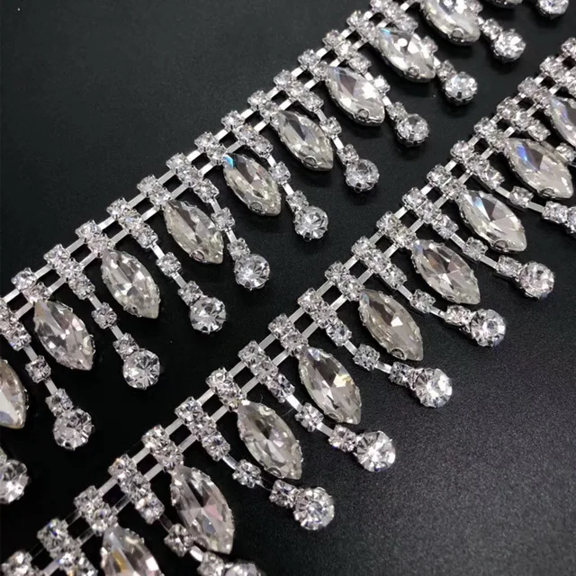 Crystal Beads Lace Trimming For Clothes,bags