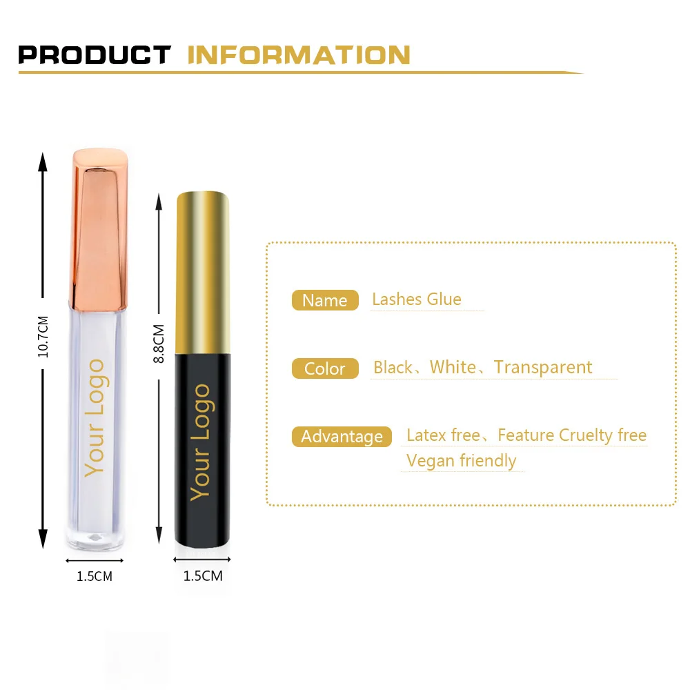 Wholesale Logo Customized Eyelash Glue Private Label Lash Eyeliner Glue Eyelash Extension Glue Pen