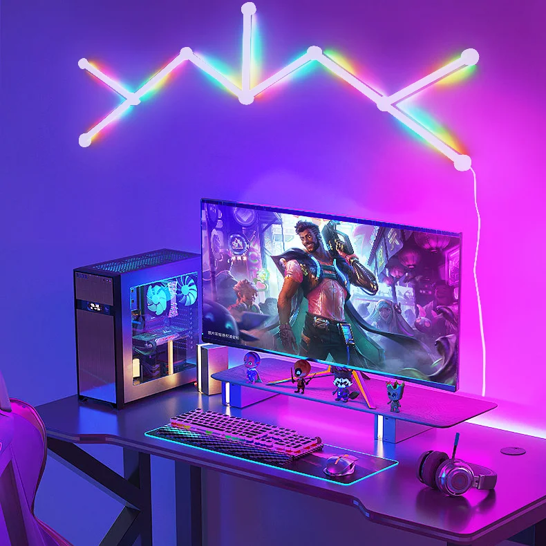 Оптовая продажа с фабрики, Wi-Fi тонкая умная световая панель RGB Smart Glide, настенный светильник