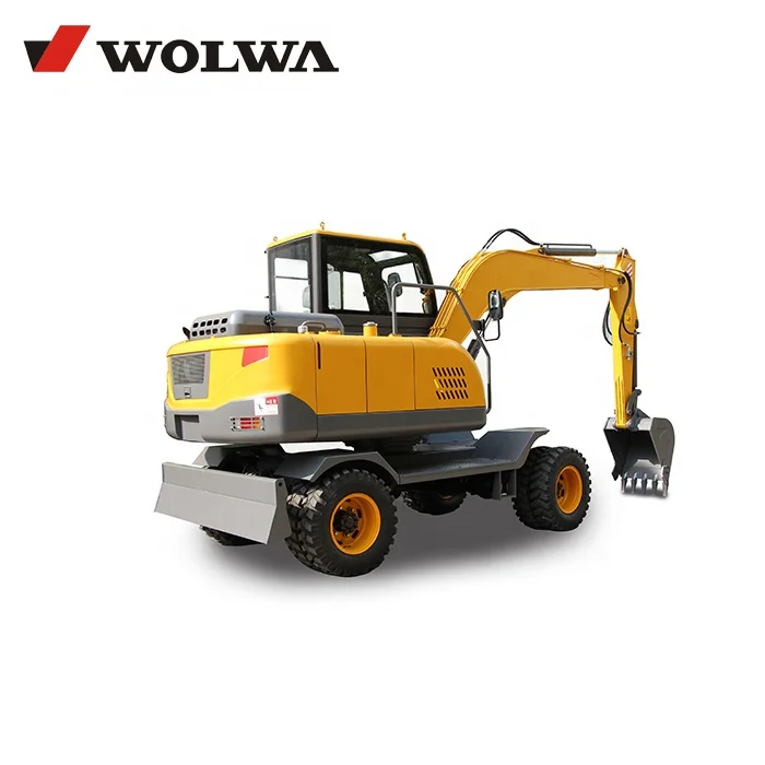 rubber tire excavator prices 8 ton wheel digger backhoe with hydraulic jack hammer or other accessories