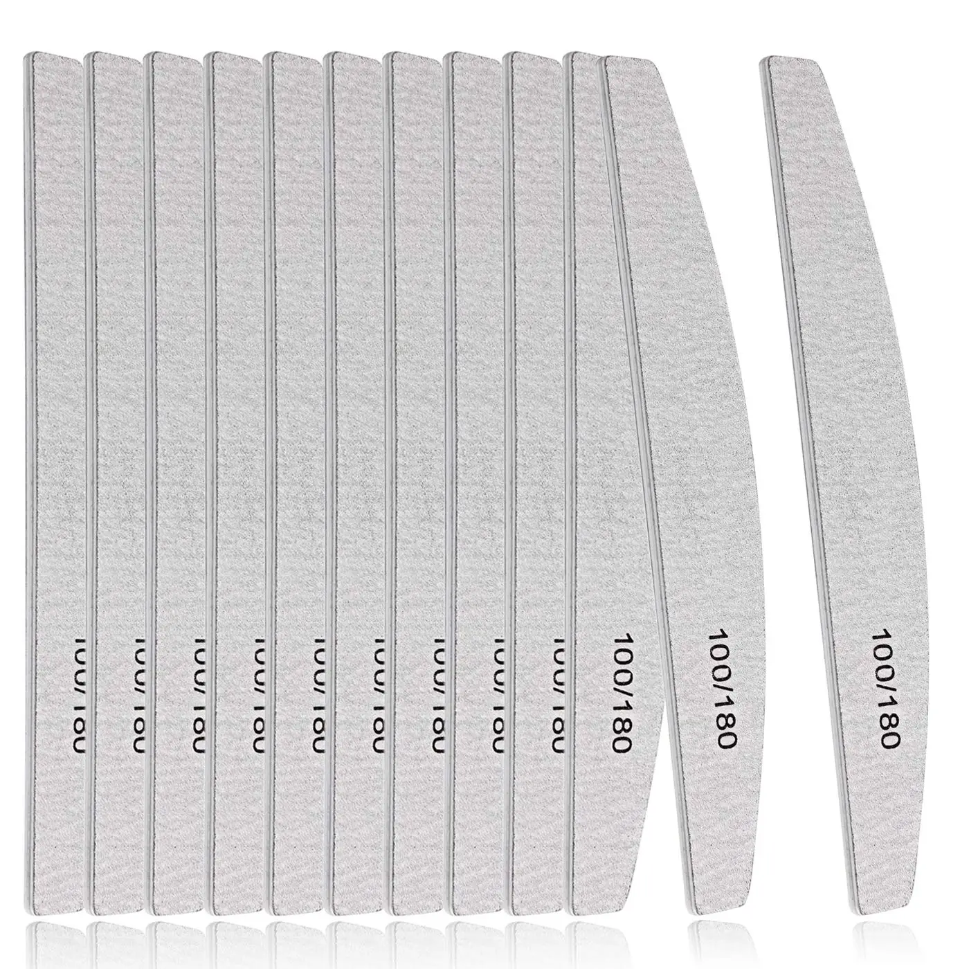 Eco Friendly Half Moon Shapes Mini Finger File Nail Disposable Customized Printed Logo Manicure Nail File 100/180