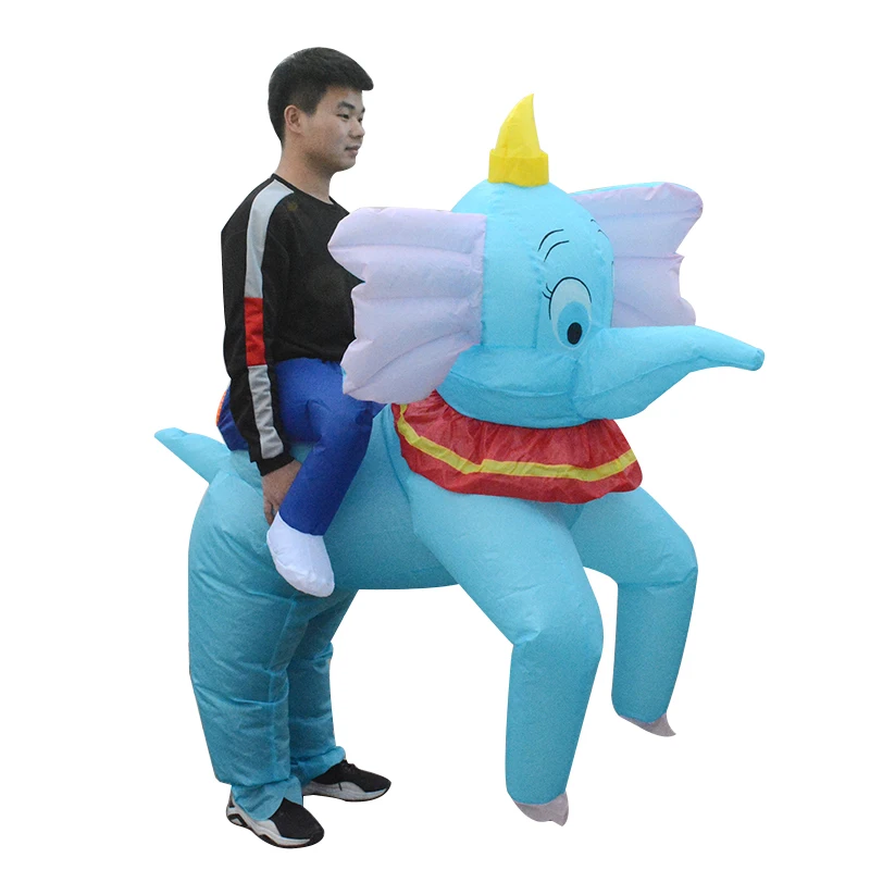 Halloween Blow Up Riding On Animal Costume Enjoyment Big Inflatable Elephant Mascot Costume Adults For Sale